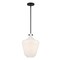 Designers Fountain Day Dream 60 Watt 1 Light Matte Black Pendant with White Opal Glass Shade D229M-12P-MB - alternate 1